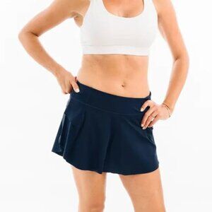 Zyia Active Navy Blue Grand Slam Tennis Workout Skirt Skort Shorts Size XL